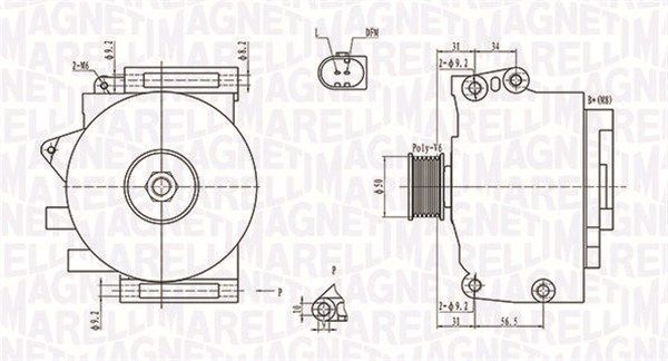 MAGNETI MARELLI kintamosios srovės generatorius 063731701010